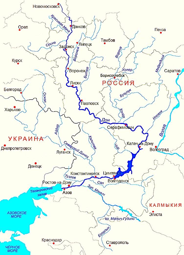 Река дон от истока до дельты, города, водохранилища и притоки