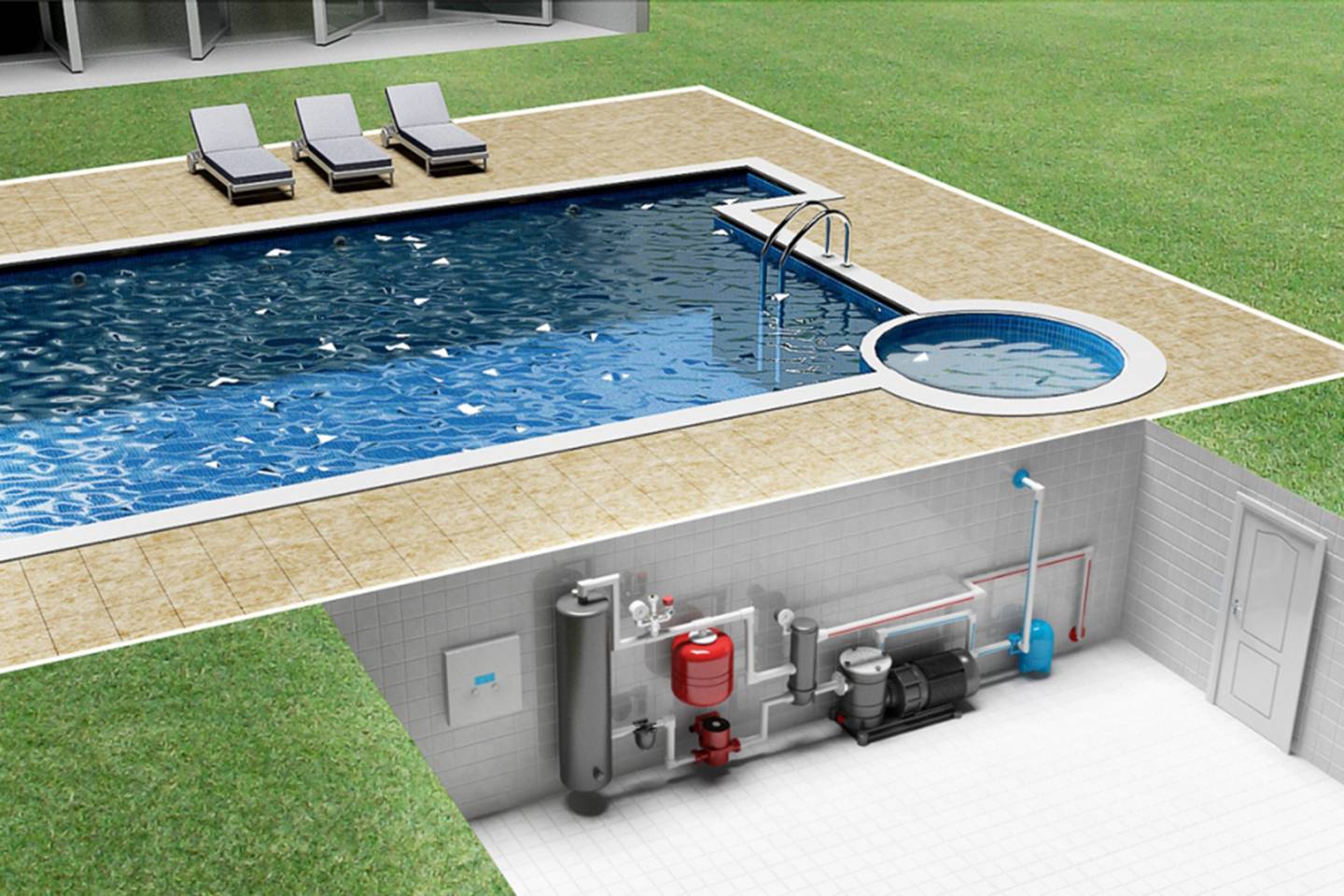 Схема подключения оборудования для бассейна. монтаж оборудования для бассейнов