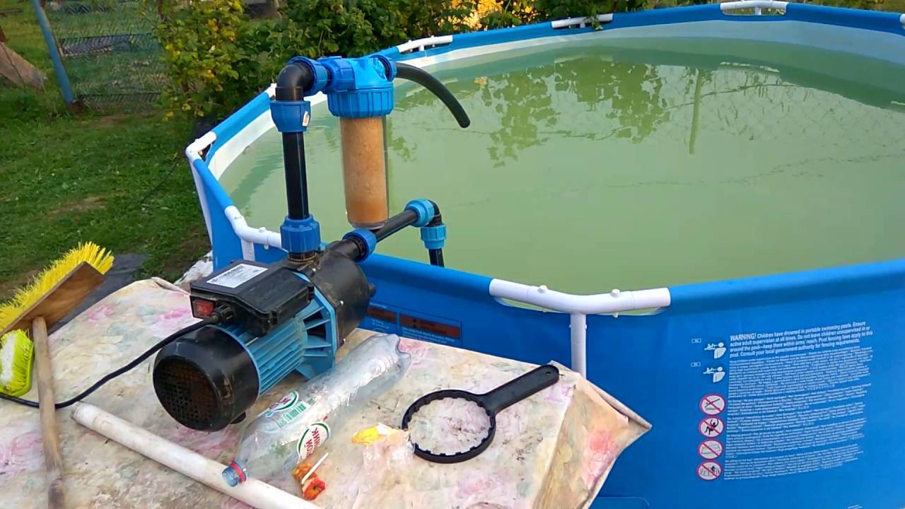 Как установить фильтр для бассейна своими руками. видео