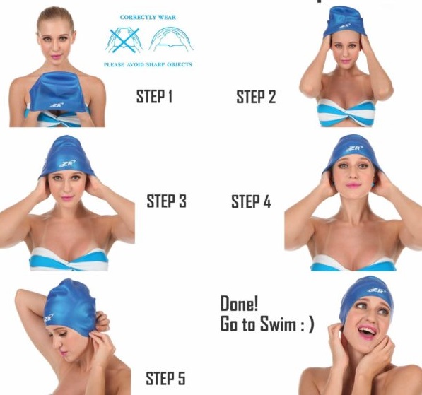 Как надевать плавательную шапочку для бассейна