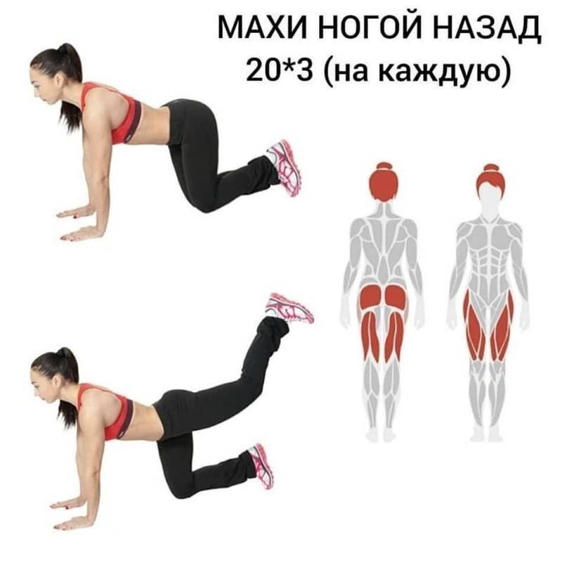 Махи ногами для ягодиц — лучшие упражнения для проработки нижней части тела