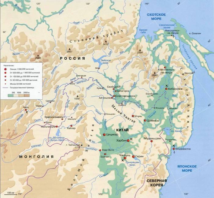 Крупнейшие реки хабаровского края на карте