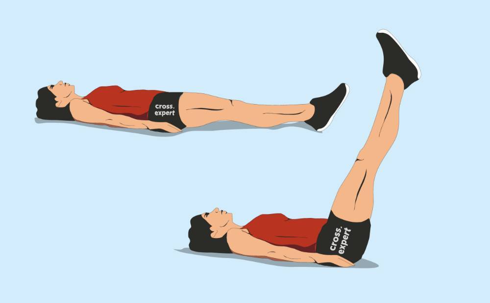 Подъем ног лежа на полу – тренировка нижней части пресса