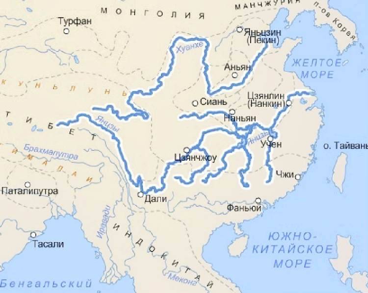 Крупнейшие речные системы евразии, реки внутреннего стока, таблица протяженности