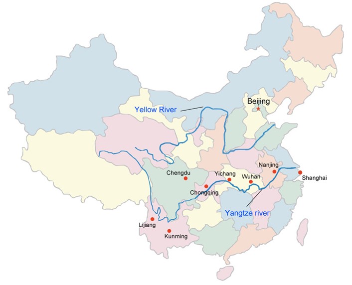 Янцзы — река, хуанхэ, на карте, китай, океан, бассейн, течение, длина, где находится - 24сми