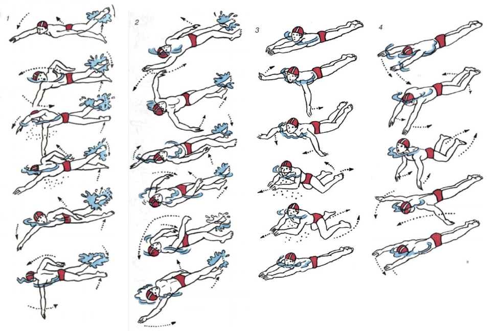 Уроки плавания кролем - разучиваем положение рук, ног и тела