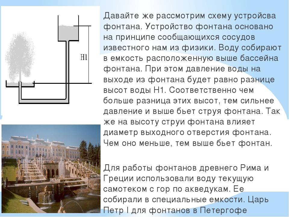 Как устроен фонтан схема