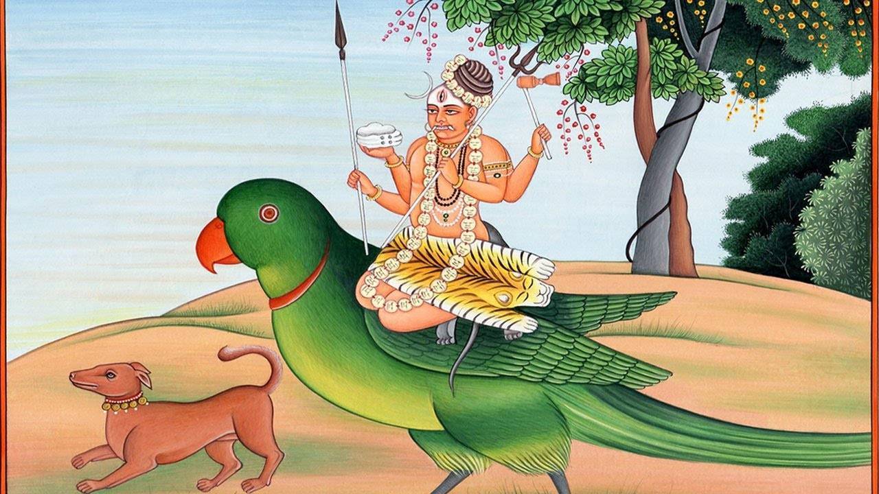 Индийский бог любви верхом на попугае – Кама