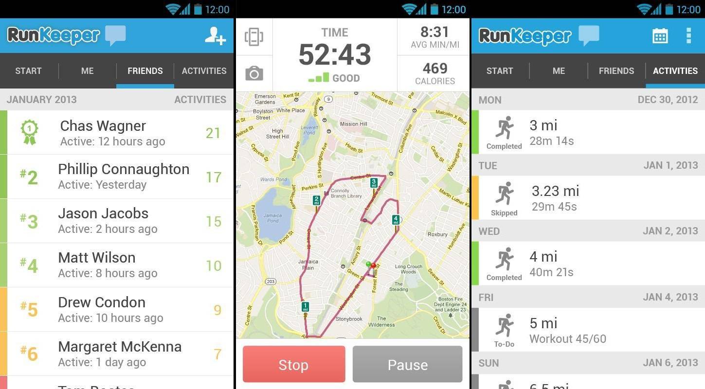 Приложения для бега на android и iphone