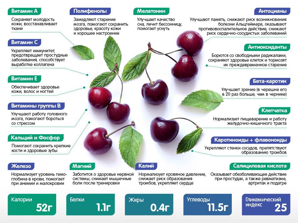 Черешня - калорийность, полезные свойства, польза и вред, описание - www.calorizator.ru