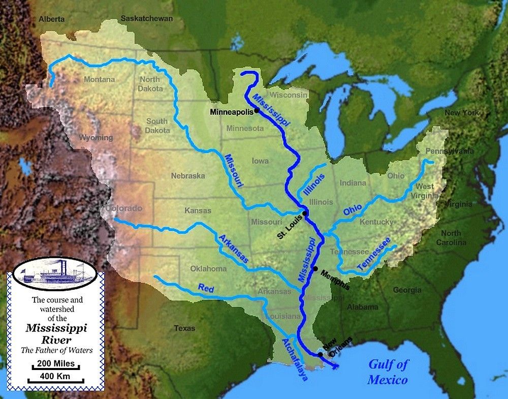 Река миссисипи ️ где находится, исток, тип питания и режим, бассейн реки