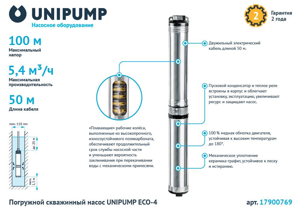 Обзор насосов для скважин Унипамп: достоинства и недостатки, характеристики, цены, отзывы