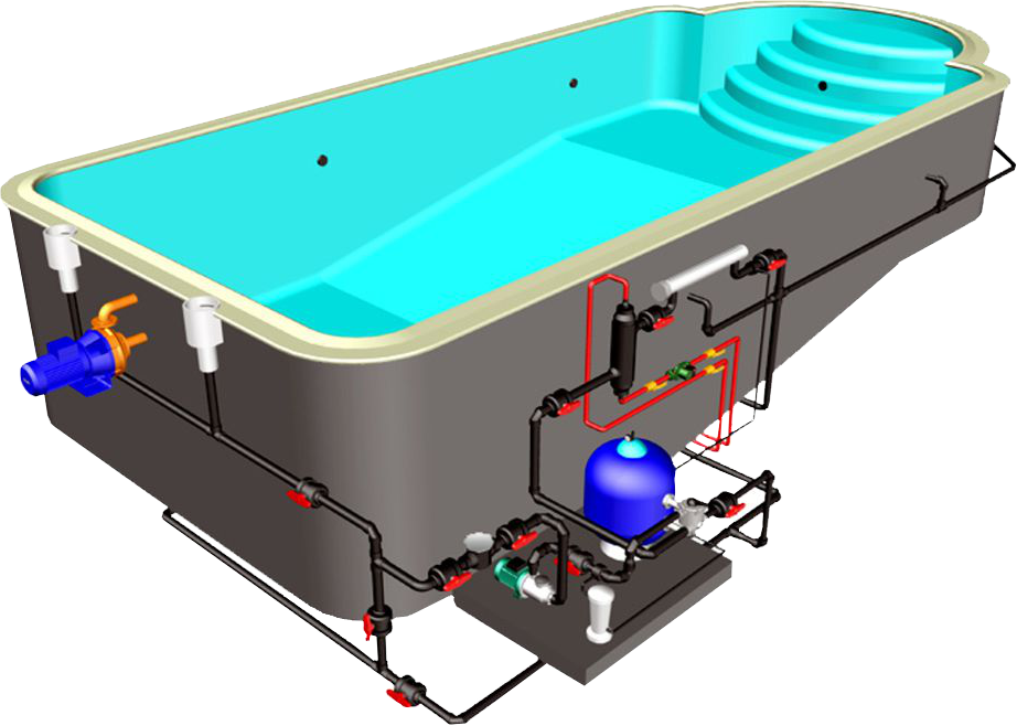 Система подогрева воды. Оборудование для скиммерного бассейна. Система водоочистки бассейна. Система водоподготовки переливного бассейна. Бассейн система скиммера и фильтрации.
