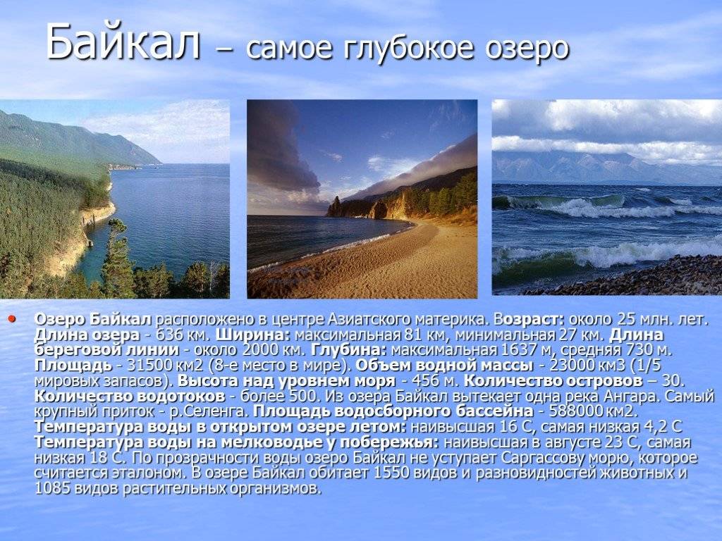Озеро байкал - описание, географическое положение, глубина, история