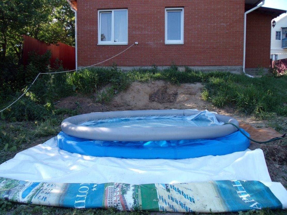 Как установить надувной бассейн на даче своими руками