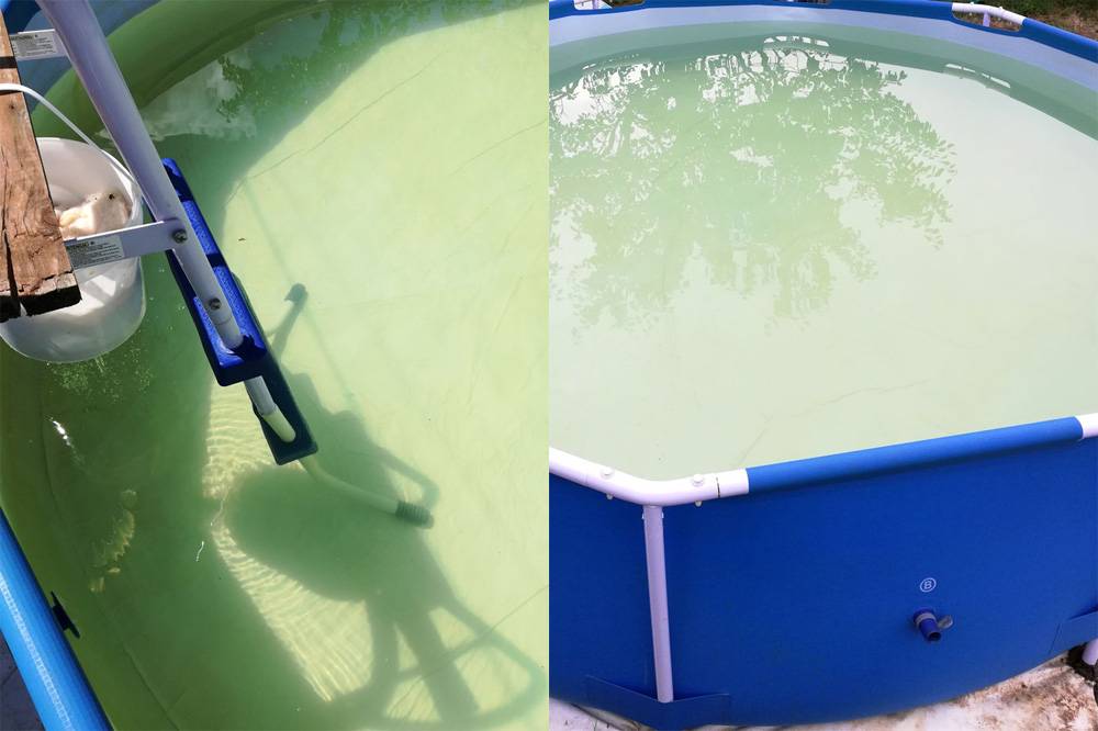 Как осветлить воду в бассейне на даче: средства от ржавчины