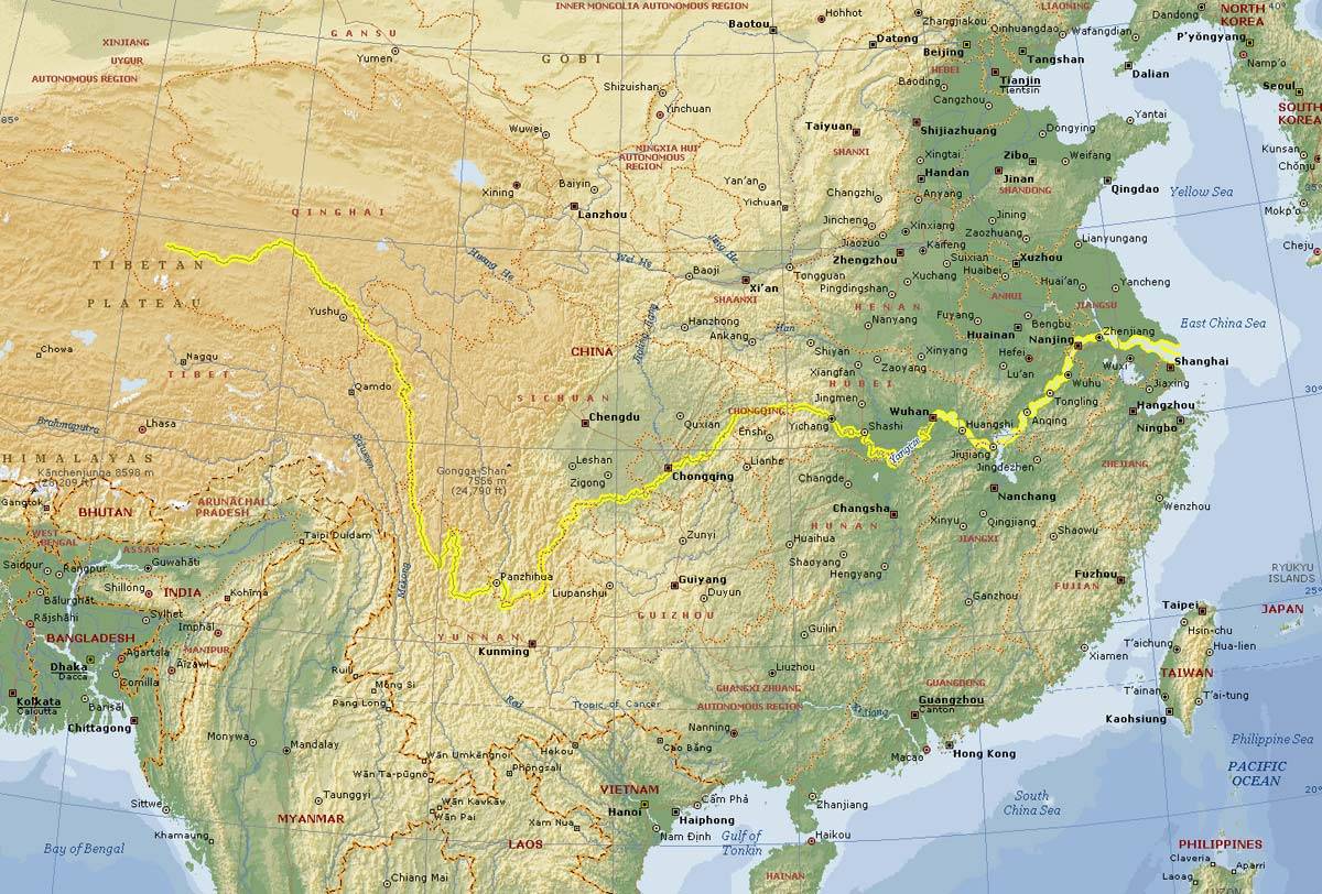 Самые полноводные реки евразии на карте