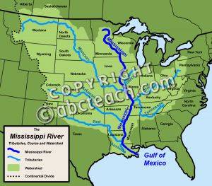 Система реки миссисиписодержание а также основные притоки [ править ]