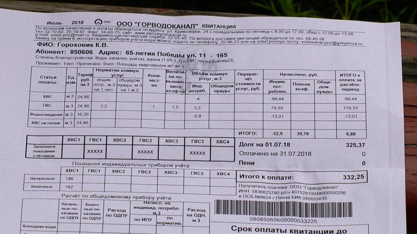 Как правильно заполнить квитанцию за газ по счетчику образец 2022