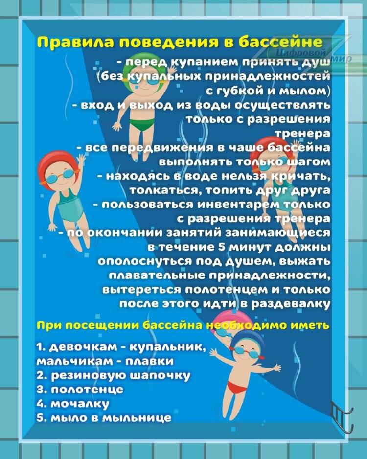 Правила посещения бассейна