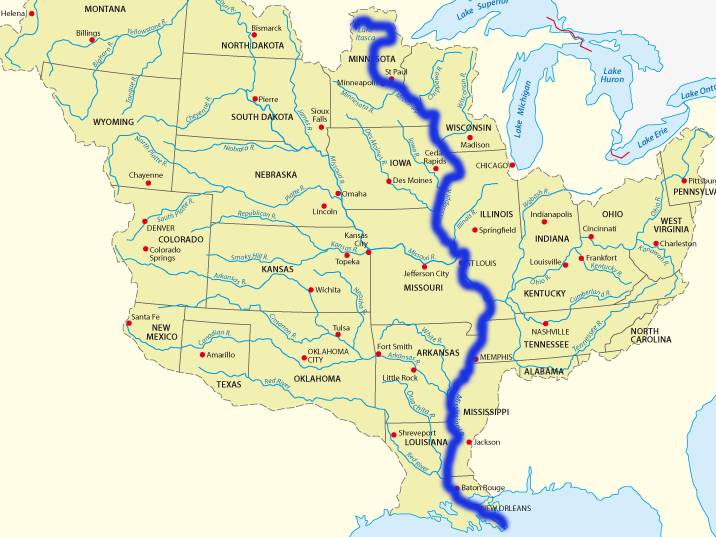На заметку путешественнику: какие города находятся на реке Миссисипи?